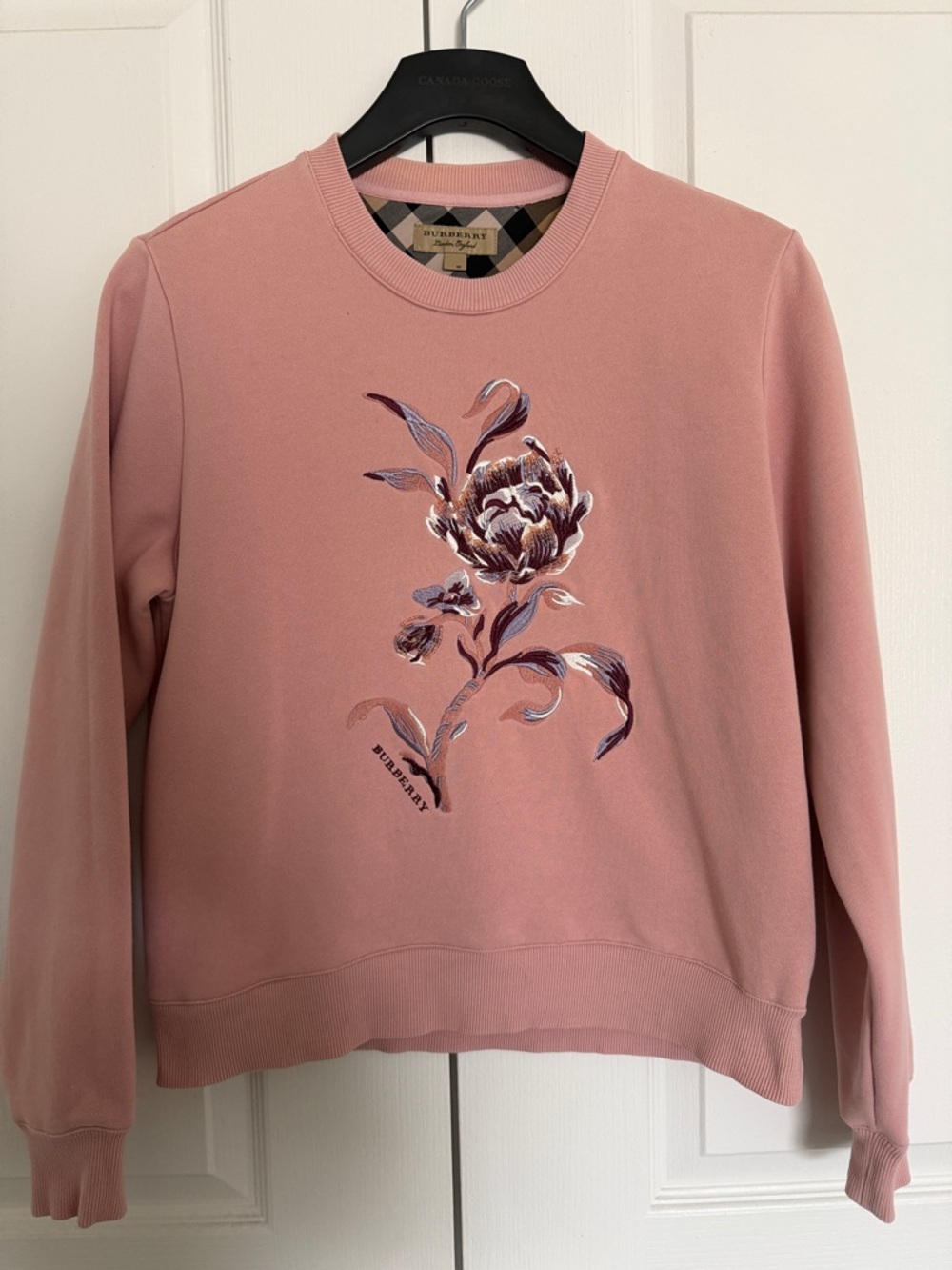 Burberry Pink Floral Embroidered Sweatshirt